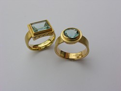 Ringe mit Aquamarin und 750/- Gold